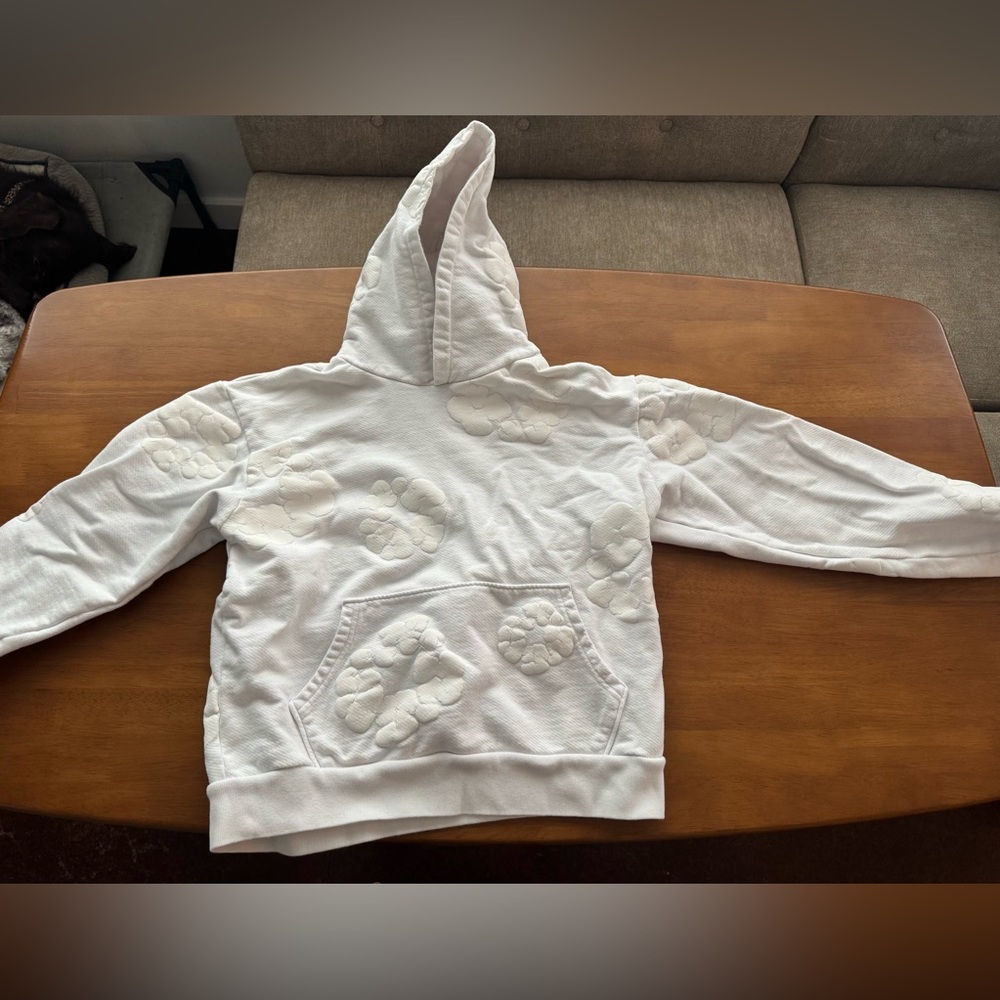 AUTHENTIC Denim Tears white on white hoodie Medium
